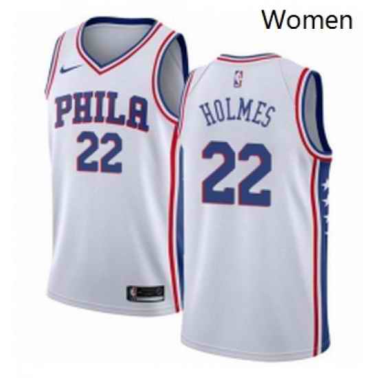 Womens Nike Philadelphia 76ers 22 Richaun Holmes Authentic White Home NBA Jersey Association Edition